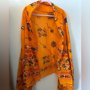 Women Cotton Dupatta Embroidery Work Neck Warp / Party Wear scarf